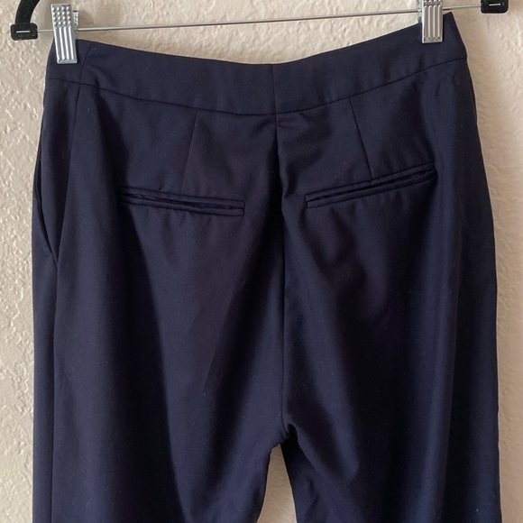 MaxMara $945 Dress Pants Size 8 Navy Blue Straight Leg Pockets Work Professional - Picture 5 of 7